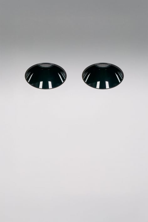 Pack de 2 downlights LED empotrable sin marco trimless redondos para exterior en aluminio Luisiana