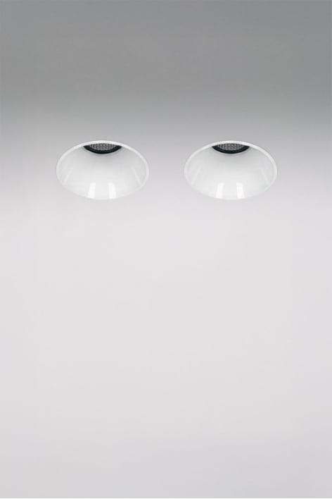 Pack de 2 downlights LED empotrable sin marco trimless redondos para exterior en aluminio Luisiana