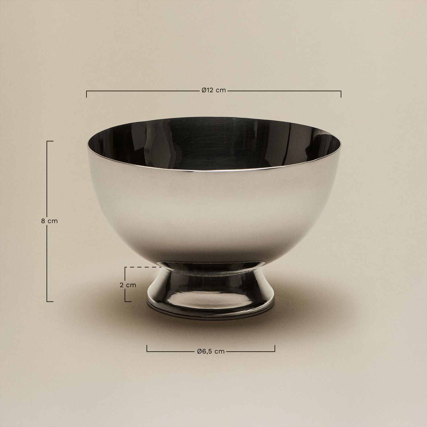 Pack de 2 bowls en acero inoxidable Ladispoli, medidas