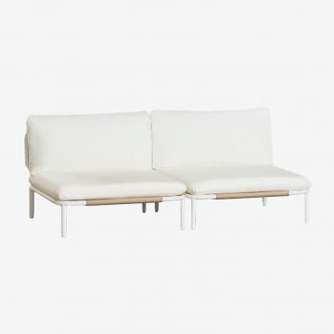Sofá Modular De Jardín De 2 Piezas En Acero Roubly Beige Almendra - Sklum