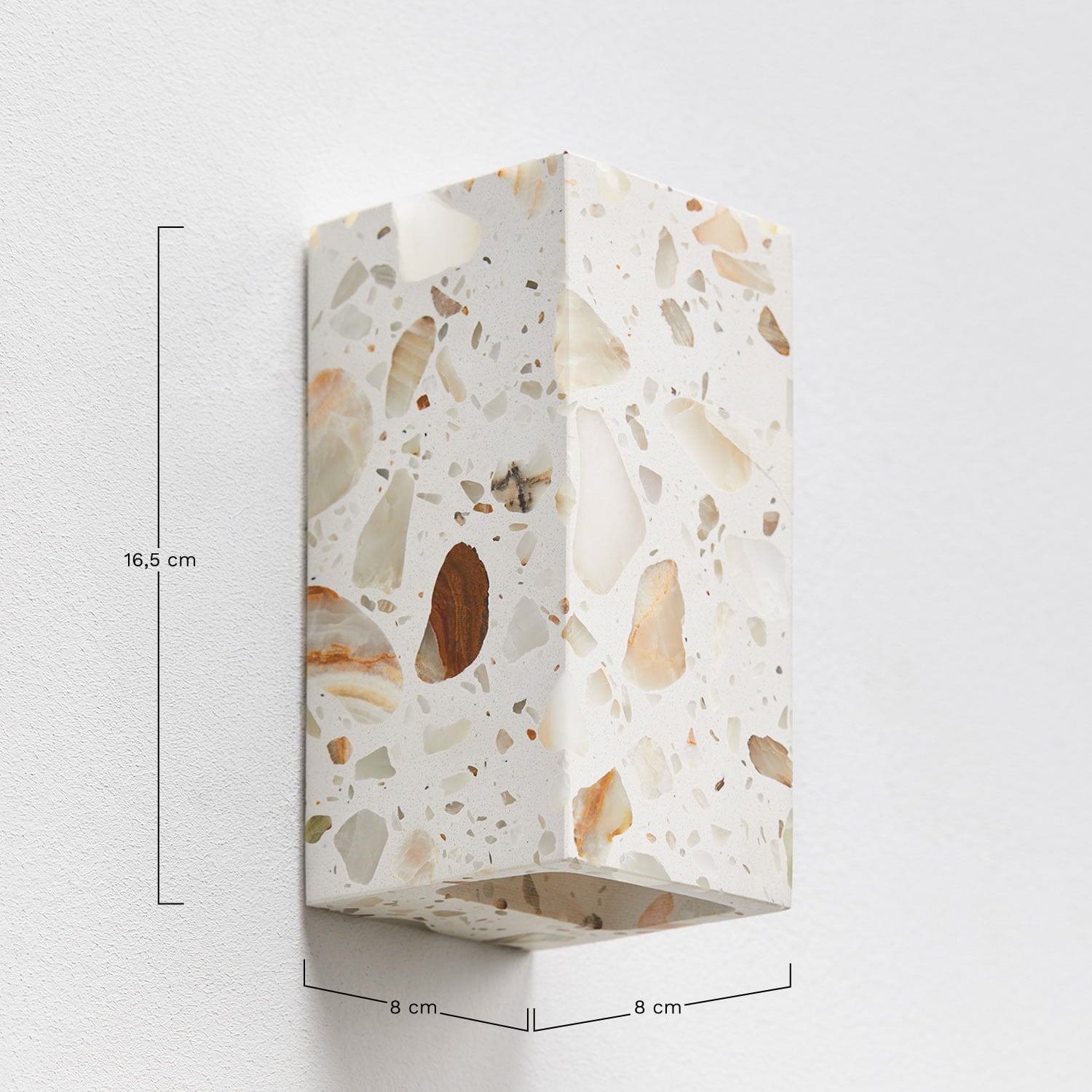 Aplique de pared LED para exterior en piedra natural Manziana , medidas