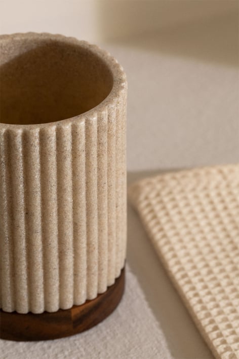 Portacepillos en poliresina beige nude Wassila