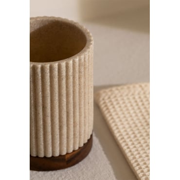 Portacepillos En Poliresina Wassila Beige Nude - Sklum