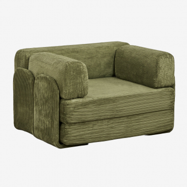 Sillón Cama En Pana Envasado Al Vacío Kyoto Pana Verde Army - Sklum