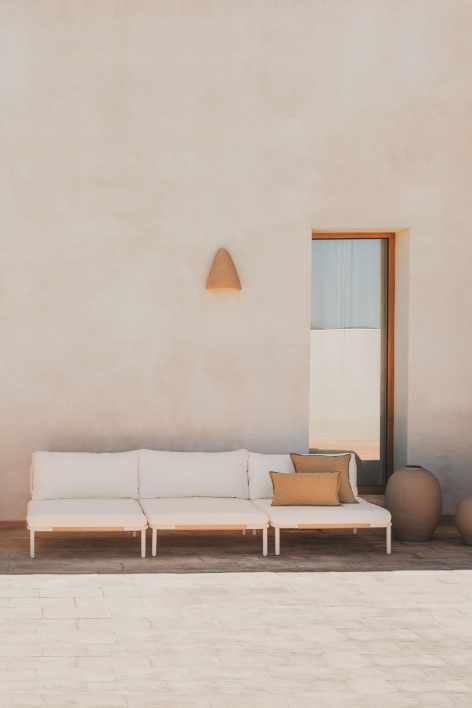 Sofá modular de jardín de 3 piezas Roubly