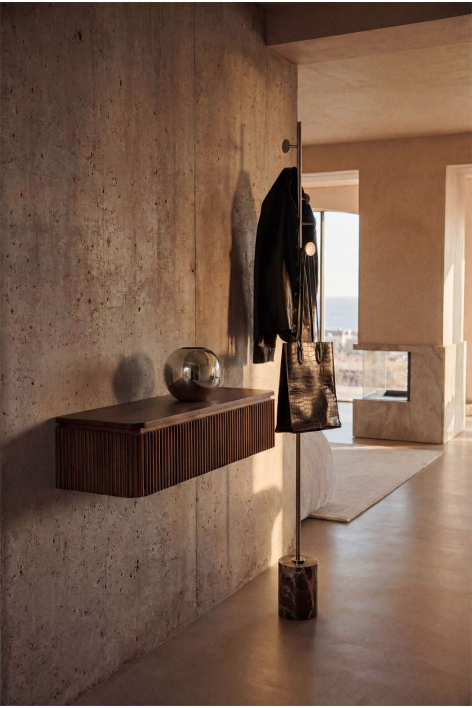 Consola recibidor de pared 80x30 cm en madera de acacia Biljandi
