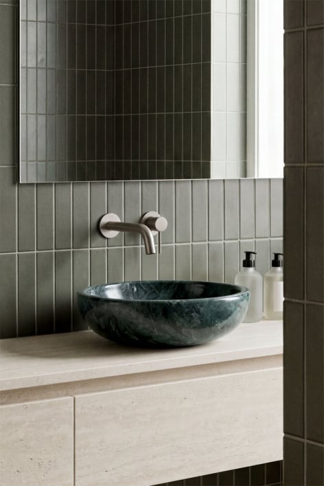 Lavabo redondo Ø40 cm en piedra natural Eskel