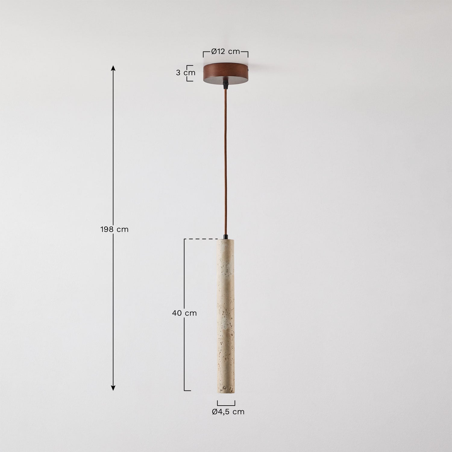 Lámpara de techo colgante LED en piedra natural Davise , medidas