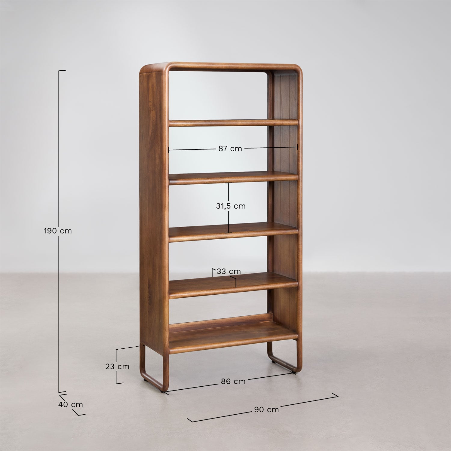 Estantería ↑190 cm en madera de mango Maupaul , medidas