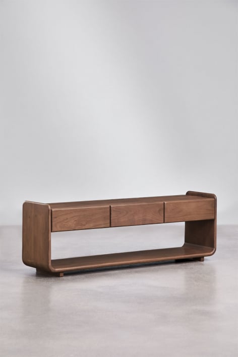 Mueble TV 140x40 cm en madera de acacia oscura Tinsley - Marrón Acacia Oscuro