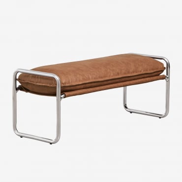 Banco 110 Cm Tapizado Matilda Polipiel Camel Vintage - Sklum