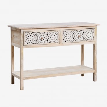 Consola Recibidor 120x40 Cm En Madera De Mango Ardel Madera Mango Claro - Sklum