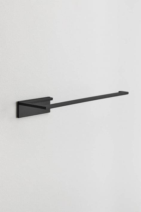 Toallero de pared con barra 30 cm para baño en acero inoxidable y negro mate Jalter