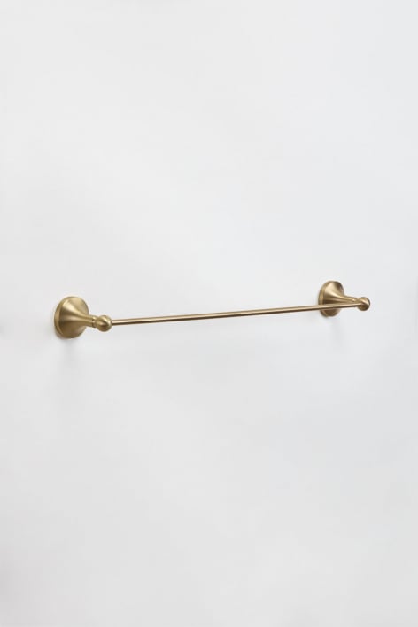 Toallero de pared con barra 60 cm para baño en acero inoxidable dorado cepillado Alejandra