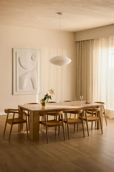 Mesa de comedor rectangular 240x110 cm en travertino Gundemar