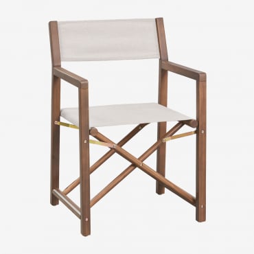Silla De Director Plegable En Madera De Acacia Rondonia Beige Claro - Sklum