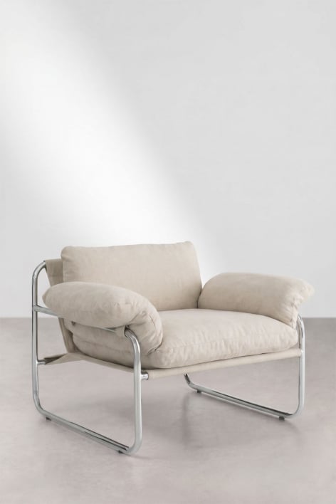 Pack de 2 sillones en chenilla y hierro Evani
