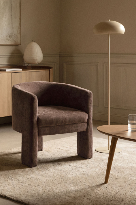Sillón tapizado Irati - Chenilla Marrón Café