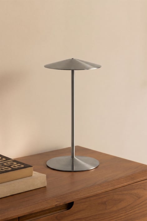 Lámpara de mesa LED inalámbrica en hierro Emilein