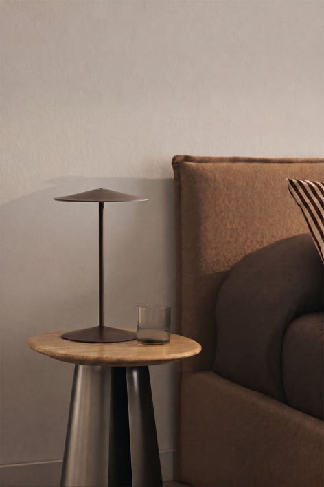 Lámpara de mesa LED inalámbrica en hierro Emilein