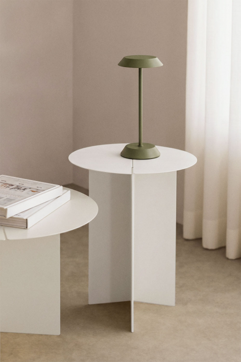 Lámpara de mesa LED inalámbrica en hierro Oravella - Verde Oliva Intenso