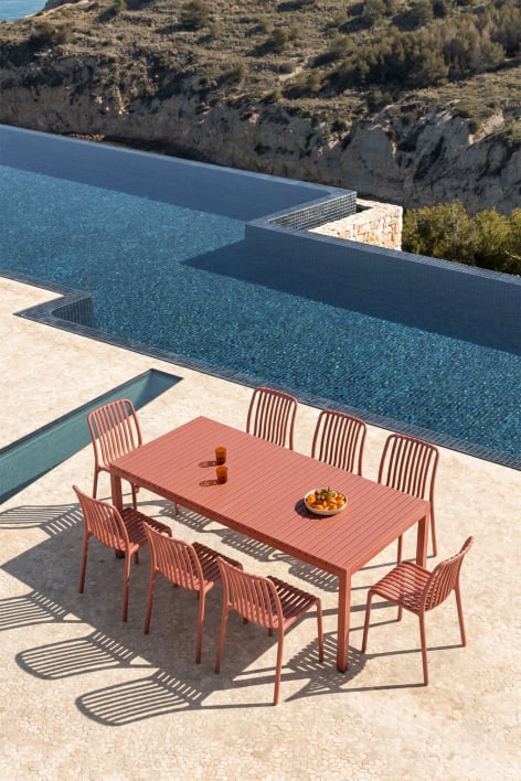 Mesa de jardín rectangular 210x100 cm en aluminio Marti