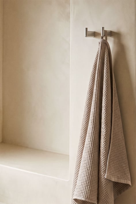 Percha para baño en acero inoxidable y gris cepillado Rovent
