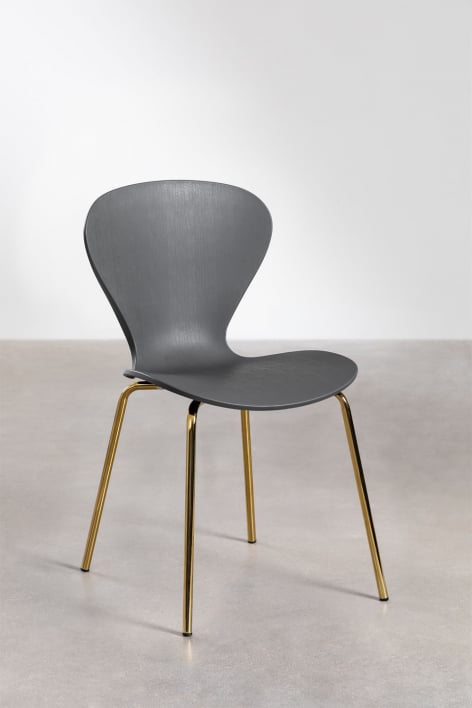 Silla de comedor apilable Uit - Polipropileno Gris Oscuro
