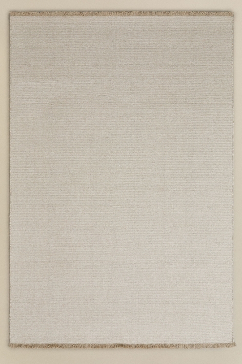 Alfombra rectangular en lana y algodón Quiteria - Beige Tapioca