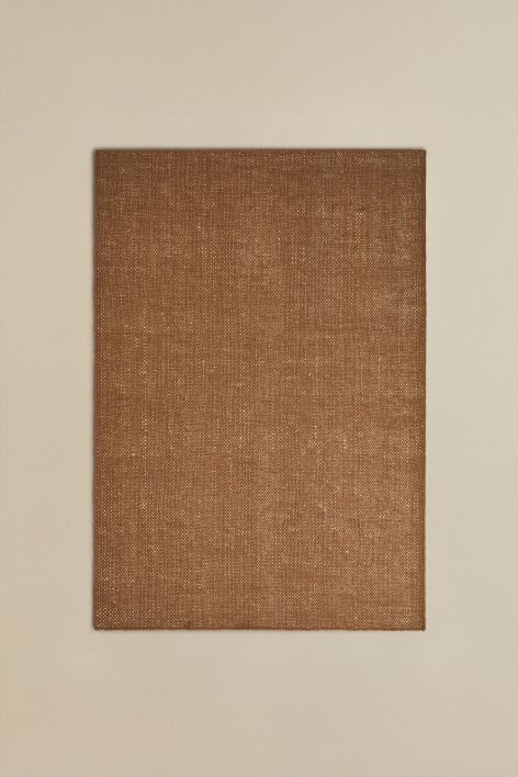 Alfombra rectangular en lana y yute Wamba - Marrón Caramelo
