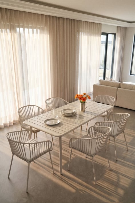 Mesa de comedor rectangular 160x90 cm en acero Florida