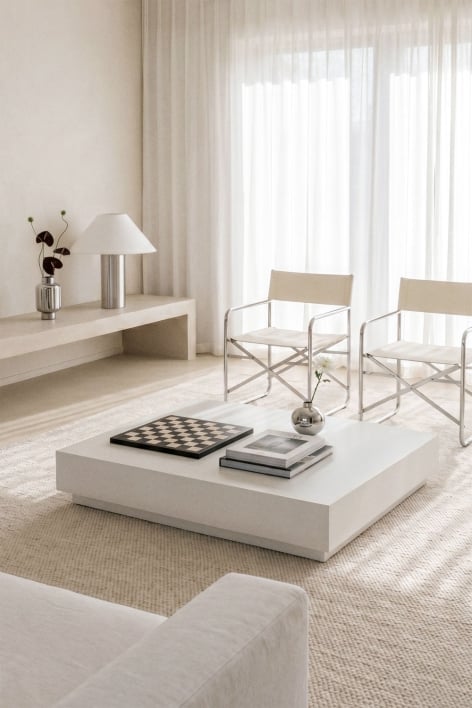 Mesa de centro rectangular 120x90 cm en cemento Manir