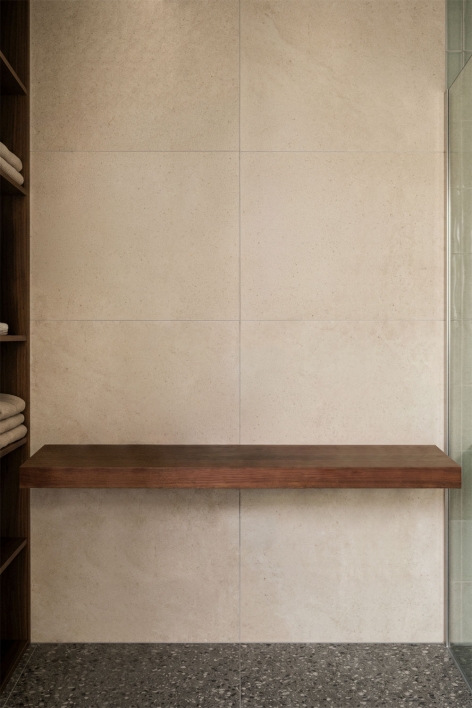 Conjunto de mueble de baño doble suspendido 120x45 cm en madera de teca Venetian - Madera de Teca Oscura