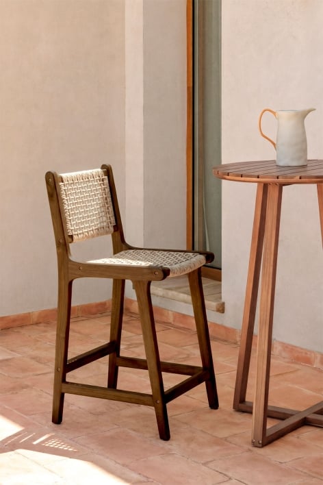 Taburete alto de jardín 65 cm en madera de teca Malmo - Madera de Teca