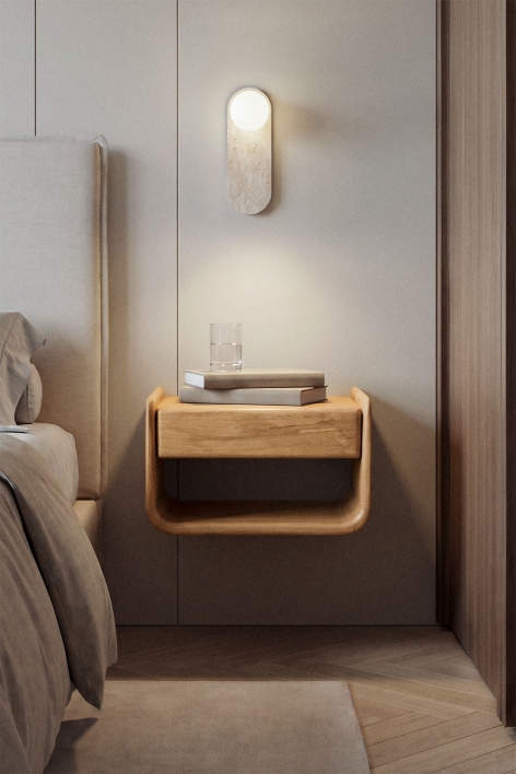 Pack de 2 mesitas de noche flotantes 40x30 cm en madera Tinsley