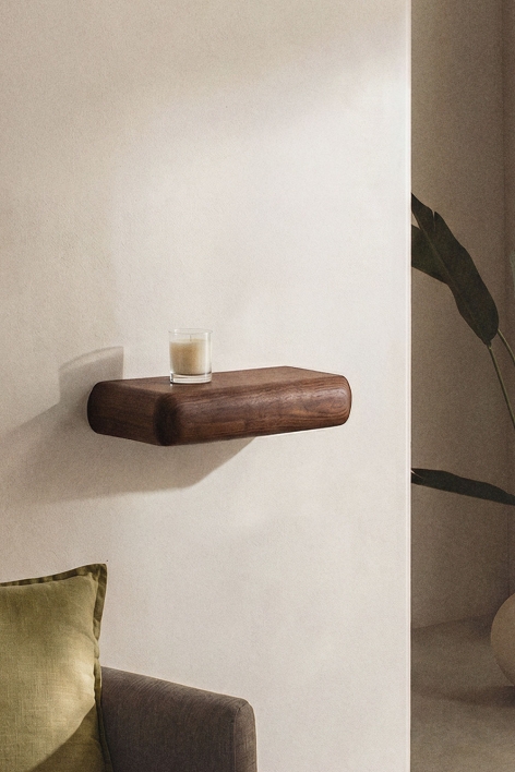 Estante de pared en madera Carmen - Marrón Acacia Oscuro