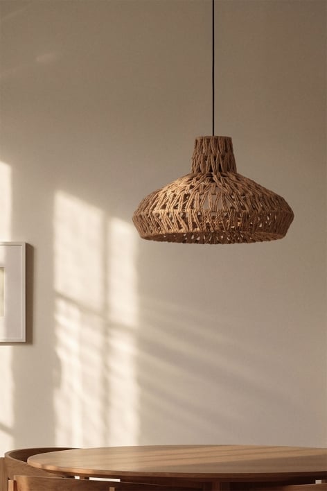 Lámpara de techo en papel trenzado Maslany - Negro