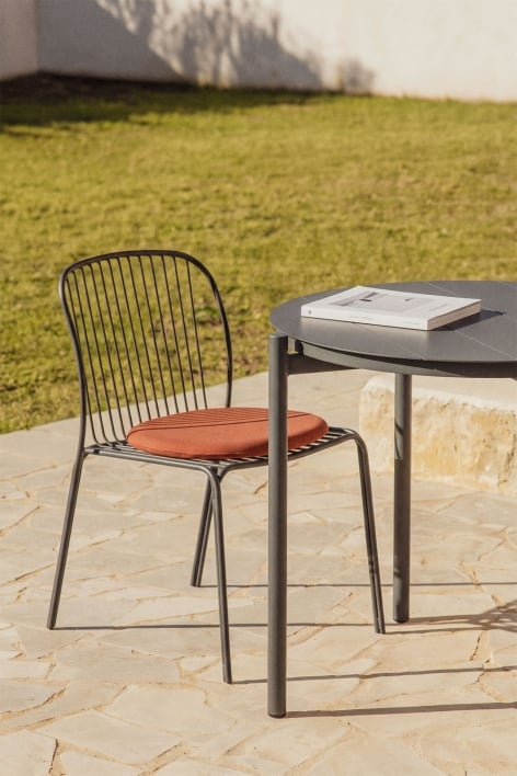 Silla de jardín en acero Anerina - Gris Grafito
