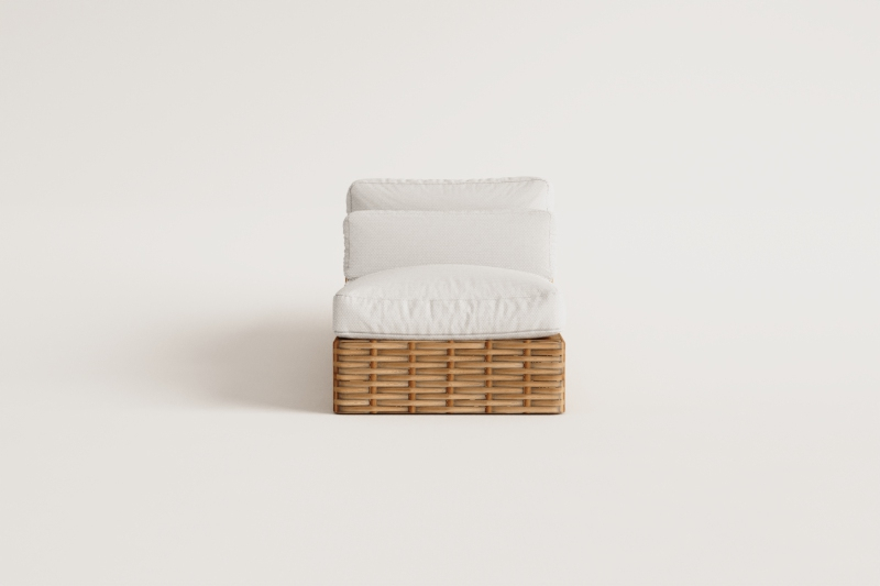 Módulo central para sofá modular de jardín en ratán Milu Style