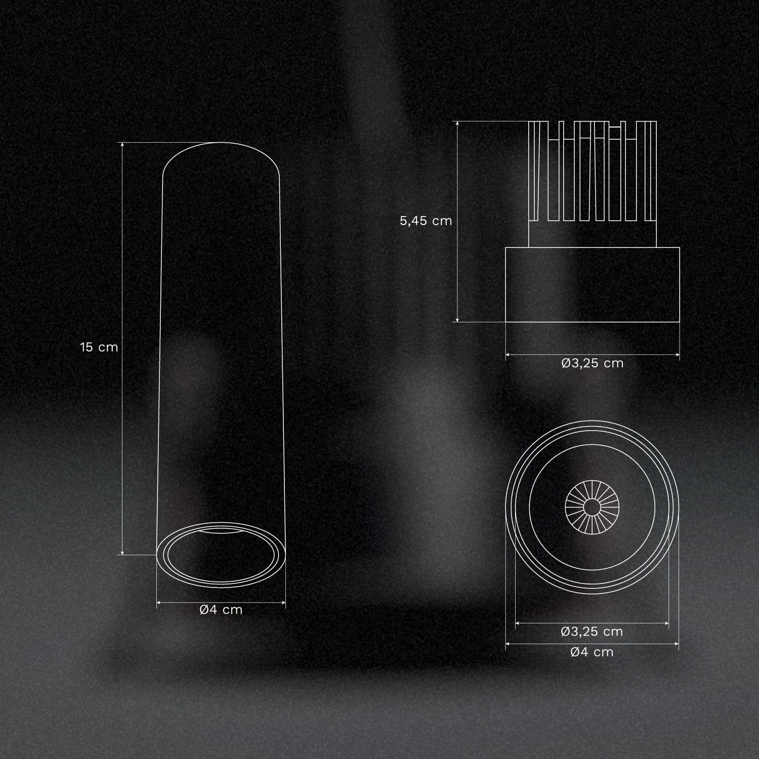 Pack de 4 apliques de techo LED de superficie redondos Ø4 cm para exterior en aluminio Orelva, medidas