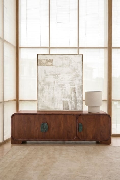 Mueble TV en madera de mango y piedra natural Kivalina