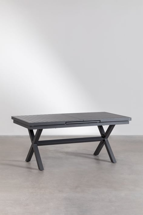 Mesa de comedor rectangular extensible en aluminio Karena - Gris Grafito