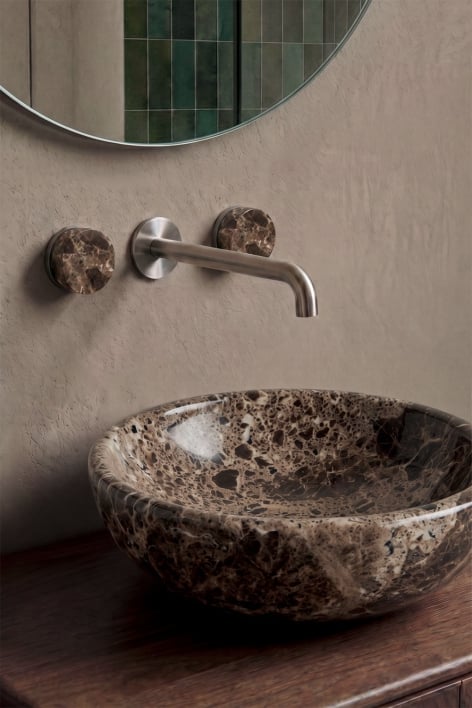 Grifo de lavabo empotrado en latón y piedra natural Gilstoin