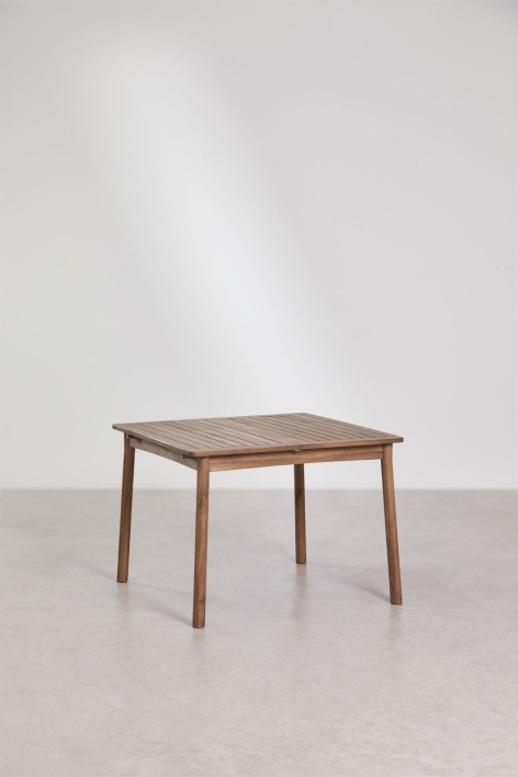 Mesa de jardín 100-160x100 cm extensible en madera de acacia Karvia