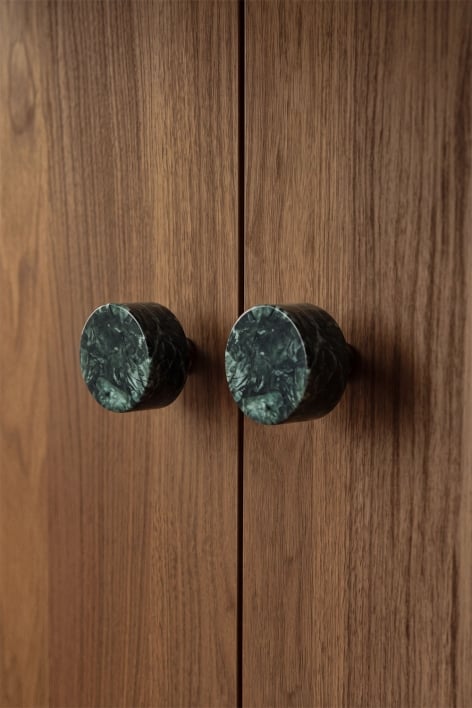 Pack de 2 tiradores en piedra natural y acero inoxidable Jareia