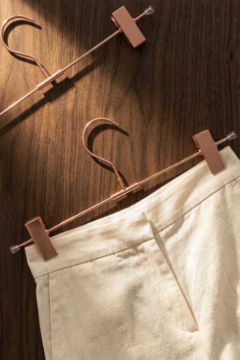 Pack de 6 perchas con pinza en acero Gärde