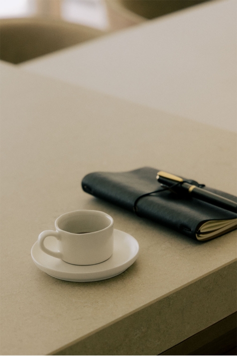 Pack de 2 tazas de café 10 cl con plato en gres Belvere