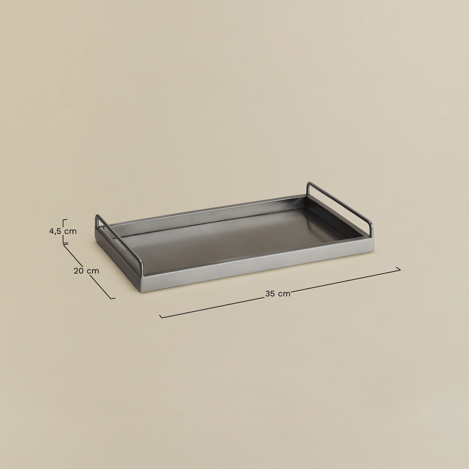 Set de 2 bandejas decorativas en acero inoxidable Wimeli , medidas