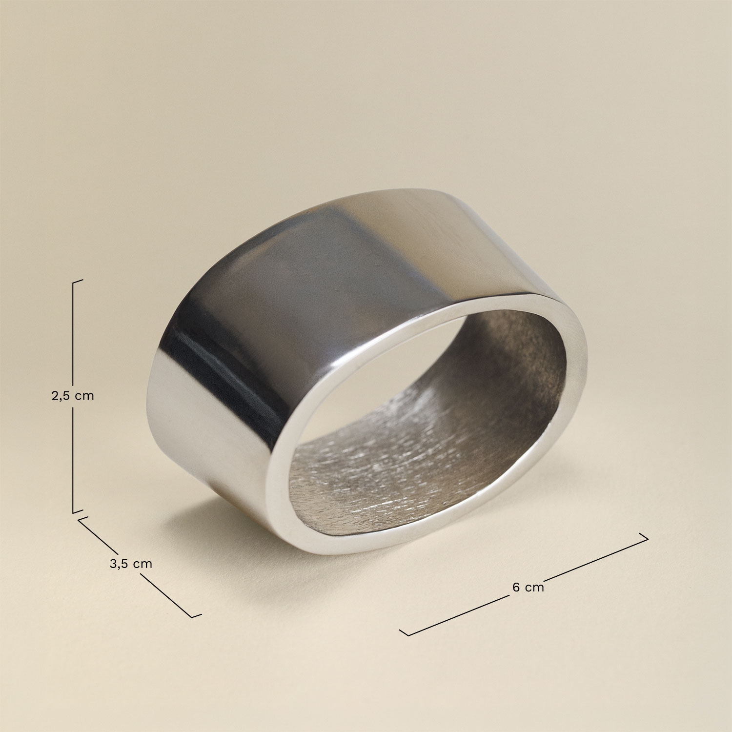 Pack de 4 servilleteros en aluminio Evirane, medidas