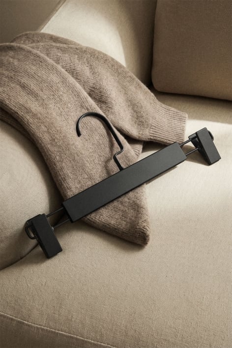 Pack de 6 perchas con pinza en madera y acero Rita